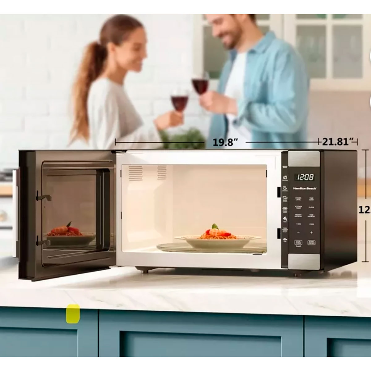 Horno de Microondas de 1.6 Pies Cúbicos color Negro, Hamilton Beach