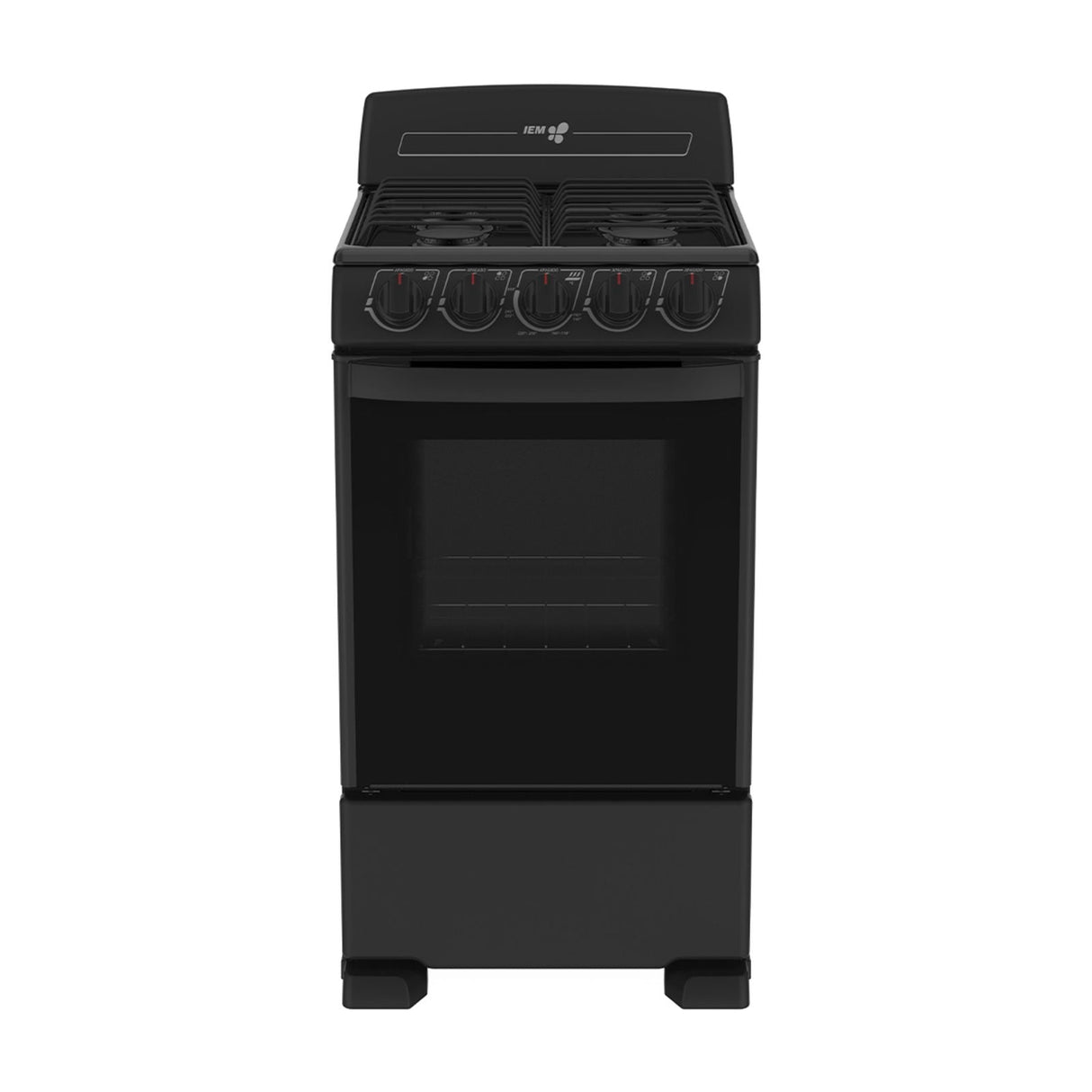 Estufa de Piso IEM 20 Pulgadas 4 Quemadores Negra EI5020BAPN1