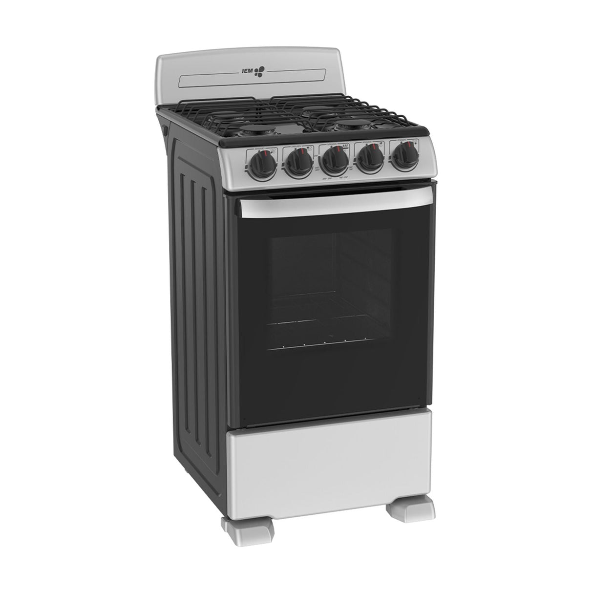 Estufa de Piso IEM 20 Pulgadas 4 Quemadores Gris EI5020BAPS1