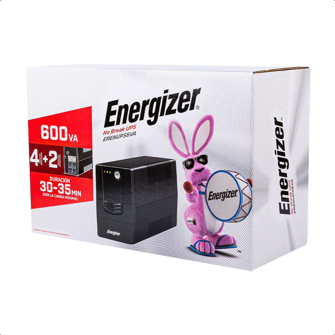 No Break UPS 600VA-360W 6 contactos, ENERGIZER