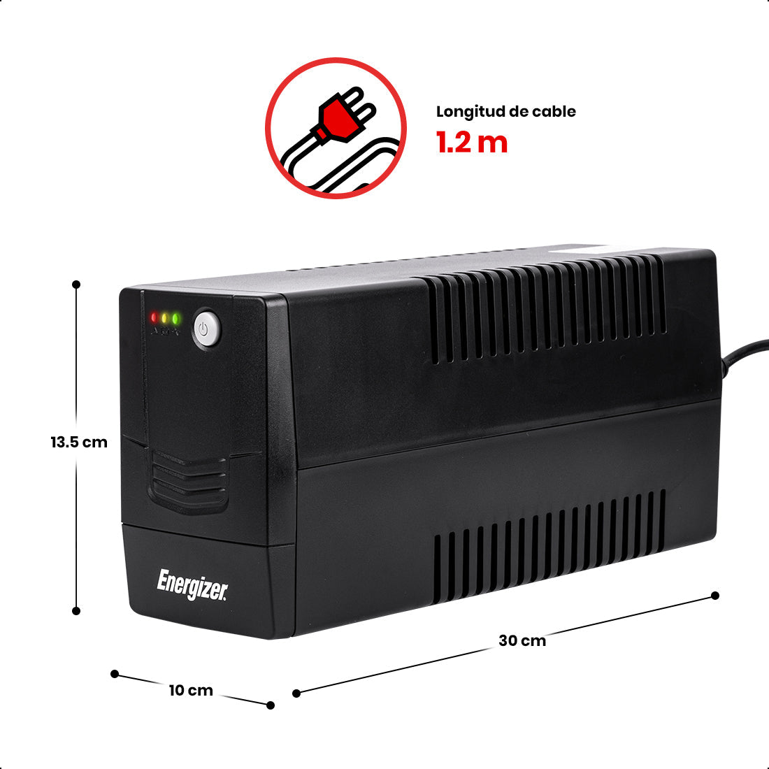 No Break UPS 600VA-360W 6 contactos, ENERGIZER