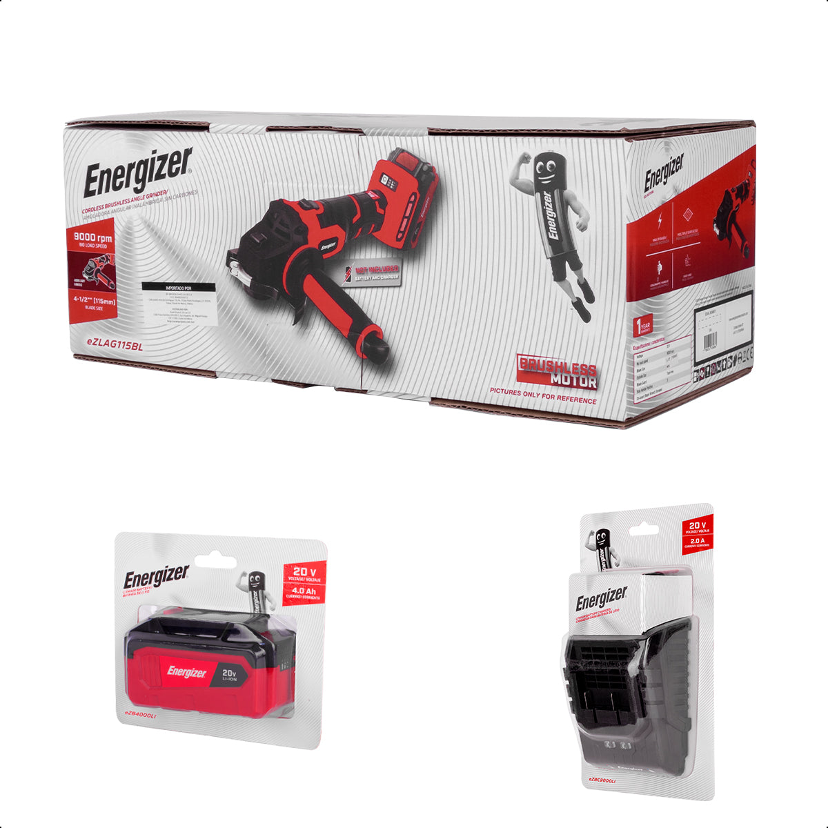 Esmeriladora + Cargador + Bateria 4Ah