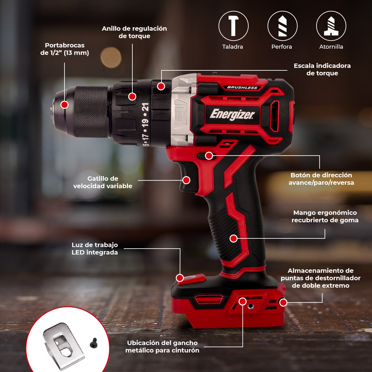 Rotomartillo + Cargador + Bateria 4Ah