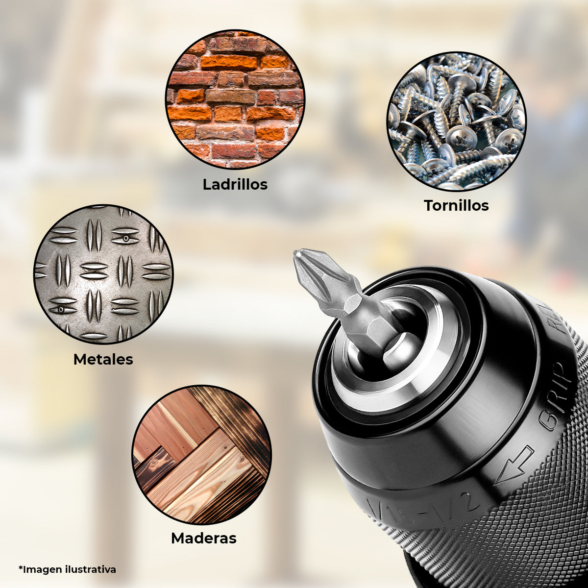 Rotomartillo + Destornillador de impacto + Cargador + Bateria 4Ah