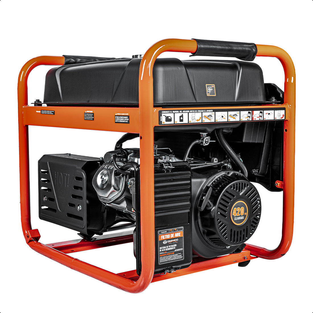 Generador portátil 6.2 kW 420CC 40L Regulador Voltaje Arr Elect-Man DAEWOO