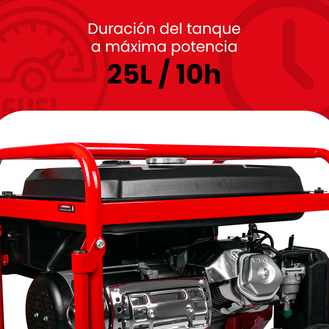 Generador de luz portátil 5.5 kW 389CC 25L Regulador Voltaje Arr Man ENERGIZER