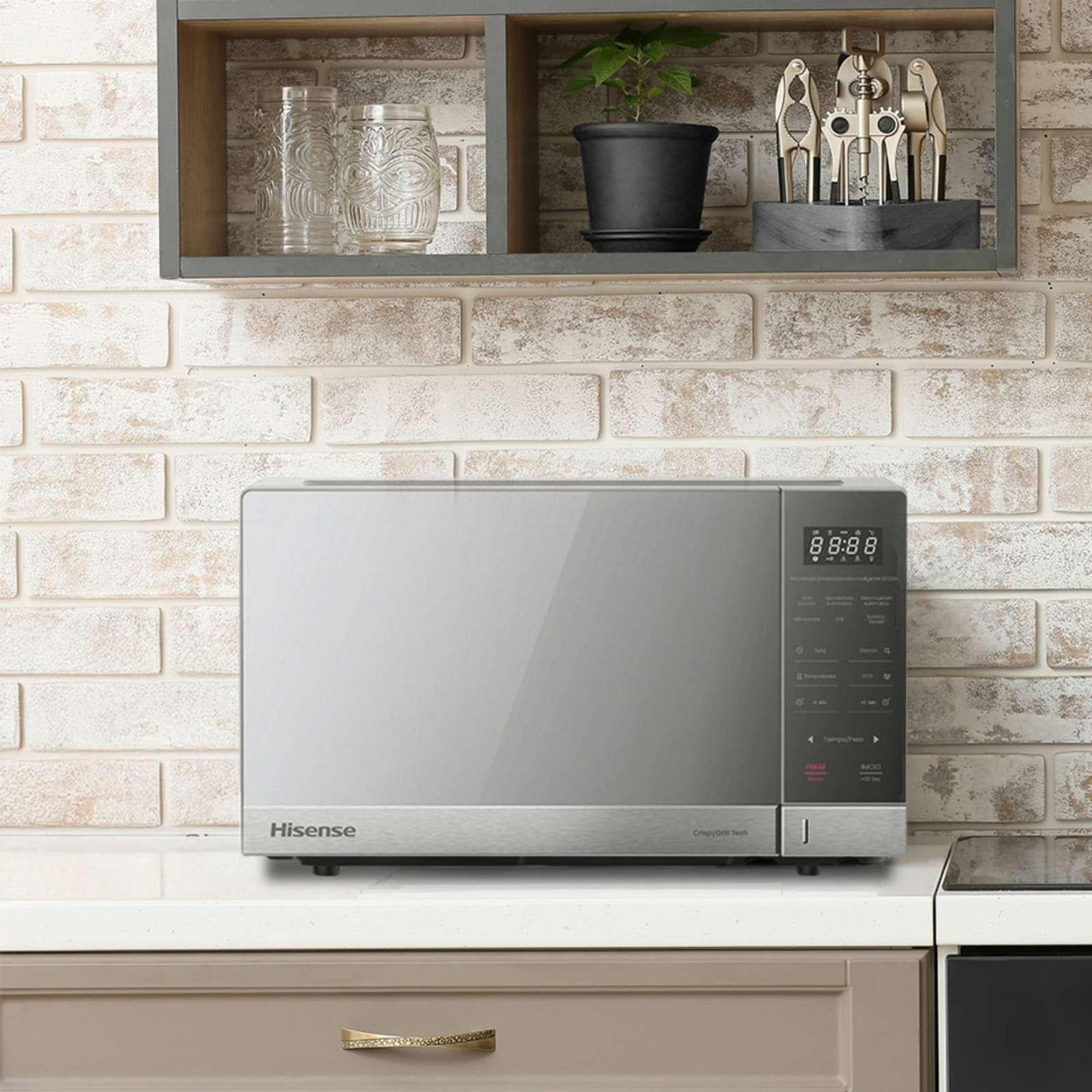 Horno de Microondas Hisense 1.1 Pies Cúbicos Gris HMMG3010SMG