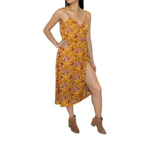 Vestido Largo de Tirantes para Dama color Amarillo Mostaza