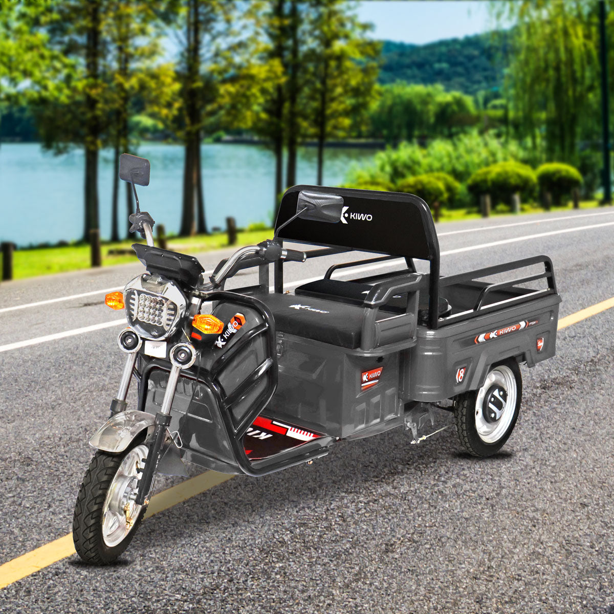 Triciclo de Carga Eléctrico, Kiwo color Gris