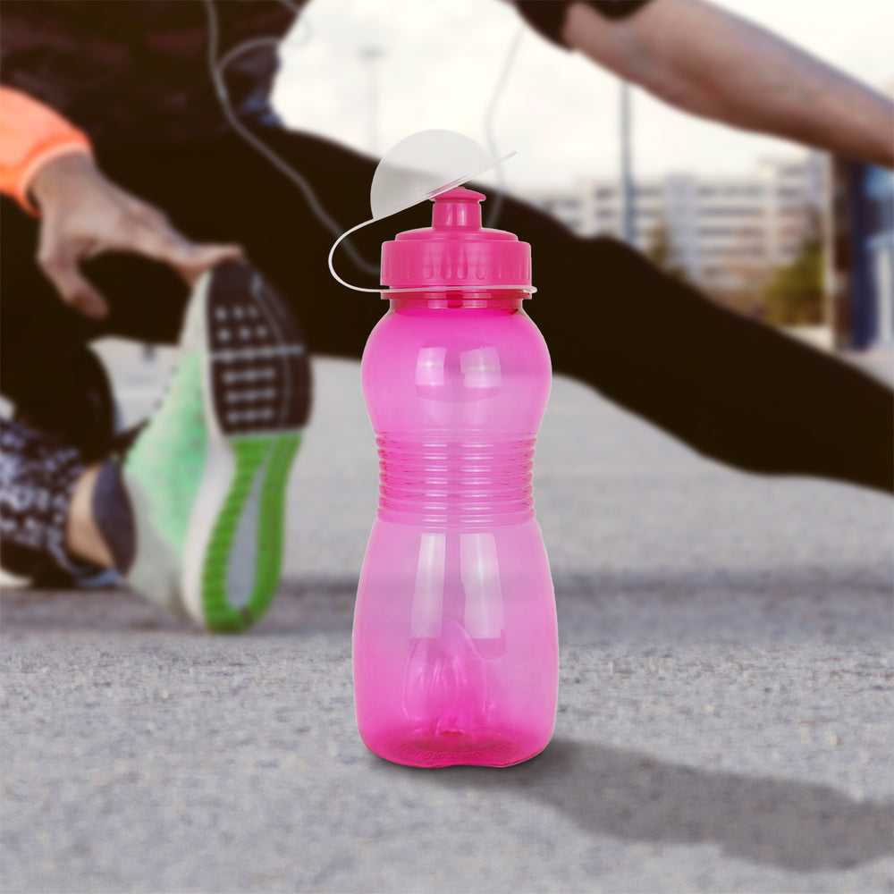 Botella color Fucsia de Plástico con Tapa, 500ml