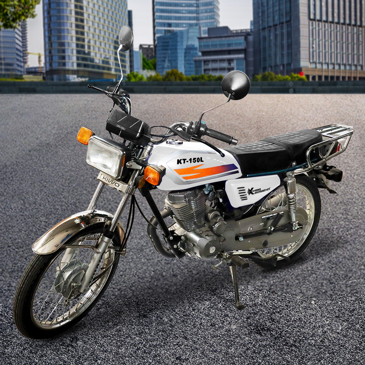 Motocicleta Kiwo KT-150L, color Blanco