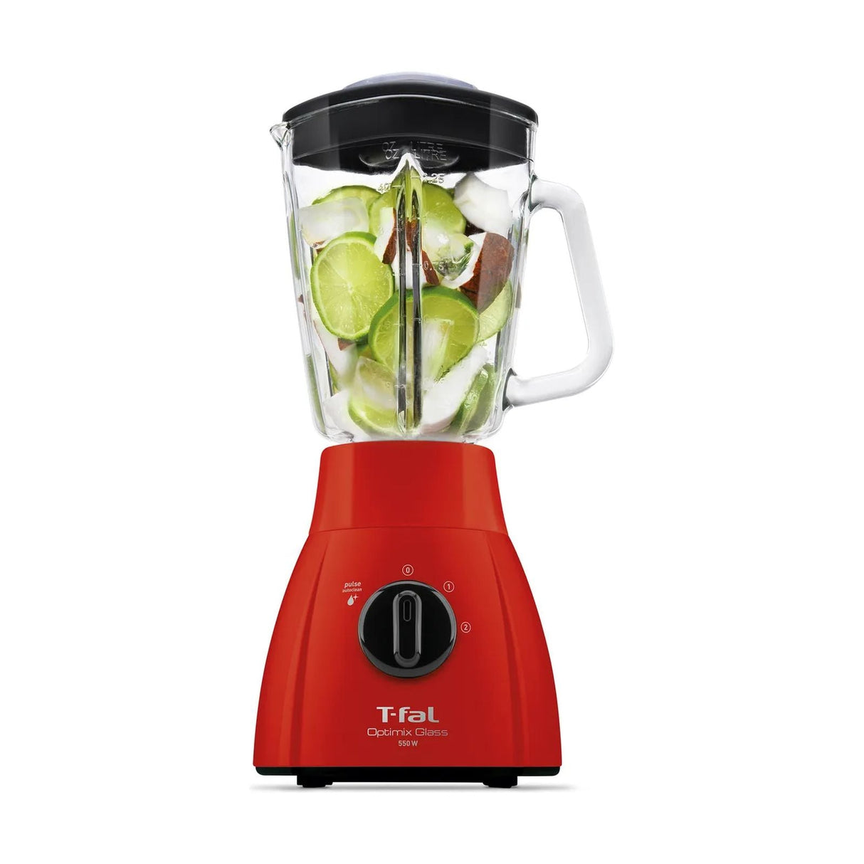 Licuadora T-fal Optimix Glass Vaso de Vidrio 1.25 Litros Roja LN2785X0