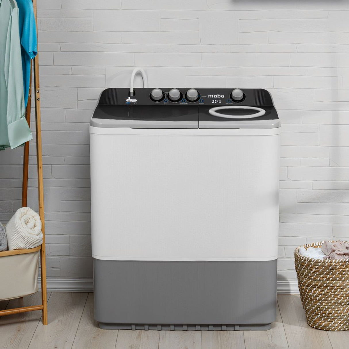 Lavadora Semi Automática Mabe 22 Kilos Doble Tina Blanca LMDX2224HBAB0