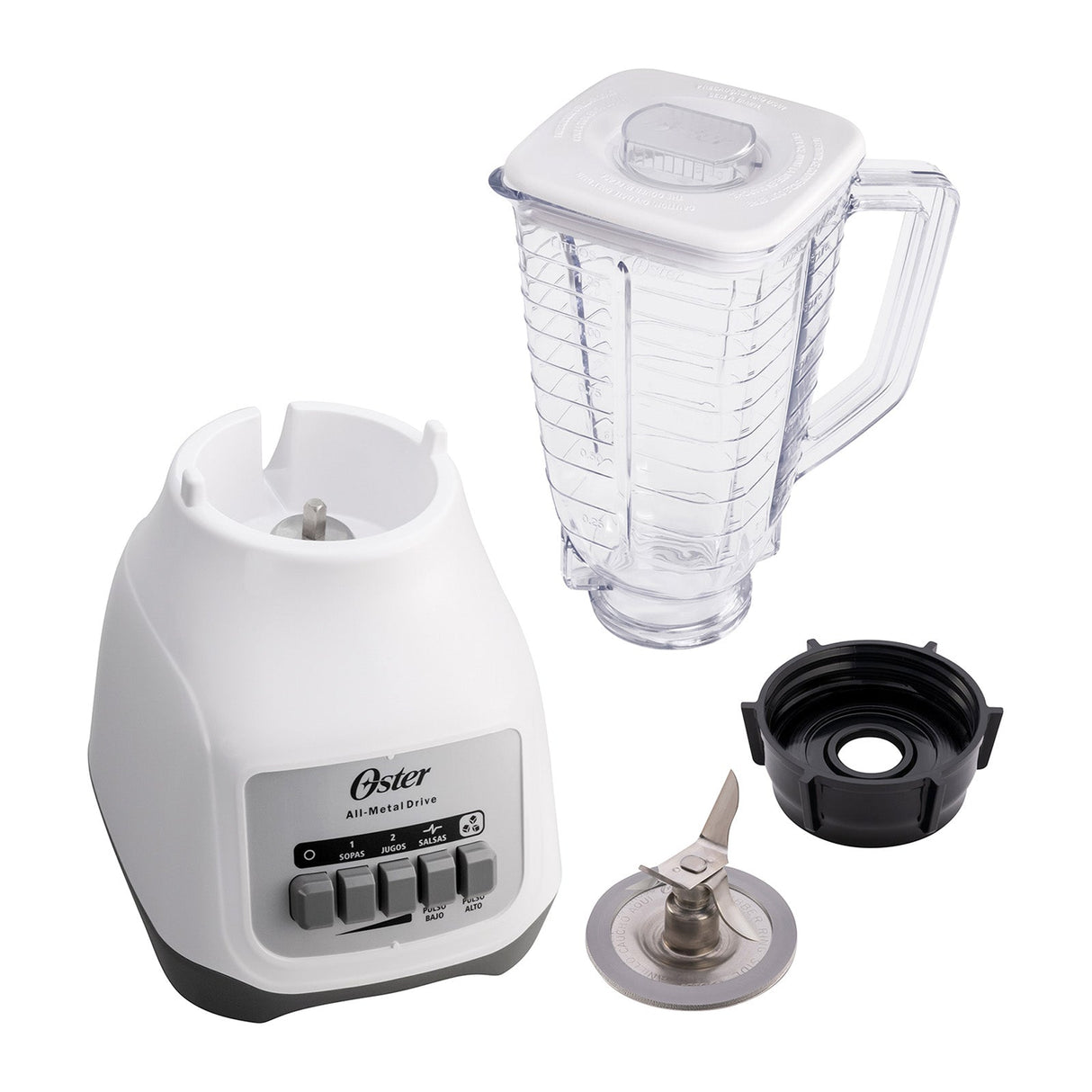 Licuadora Oster Vaso de Plástico 1.25 Litros 2 Velocidades BLSTKAP-WPB