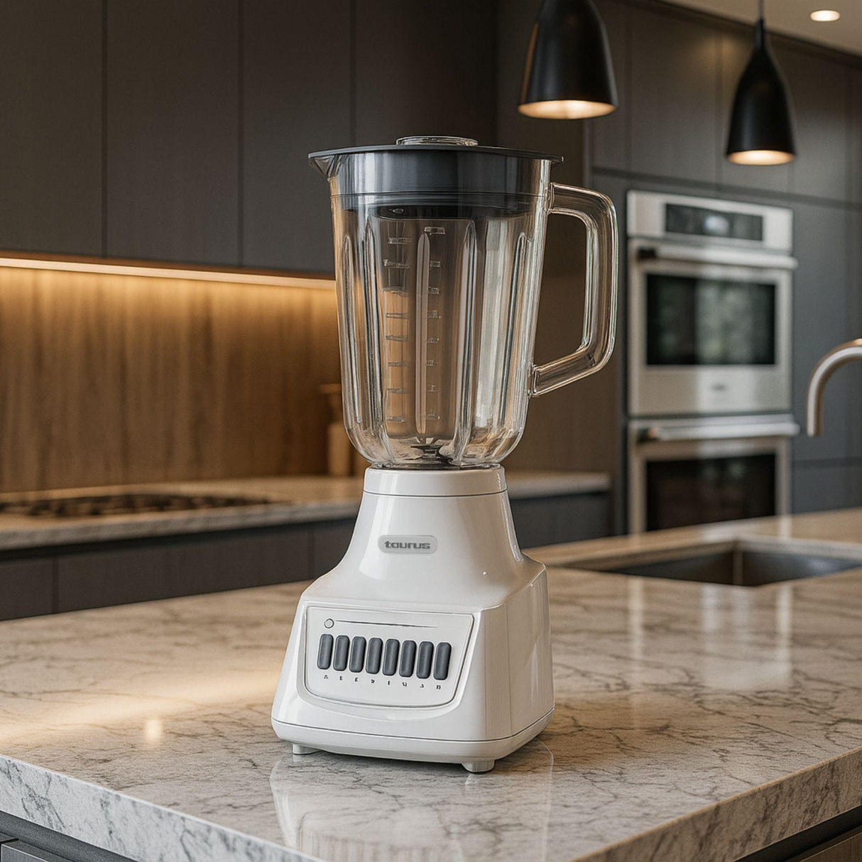 Licuadora Taurus Magnifique Vaso de Vidrio 1.25 Litros Blanca