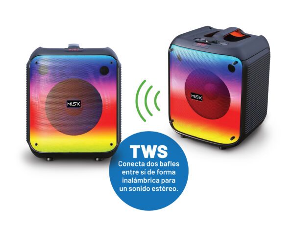 BAFLE MISIK  MOD. MS231 8" BT AUX USB LED MICROFONO**