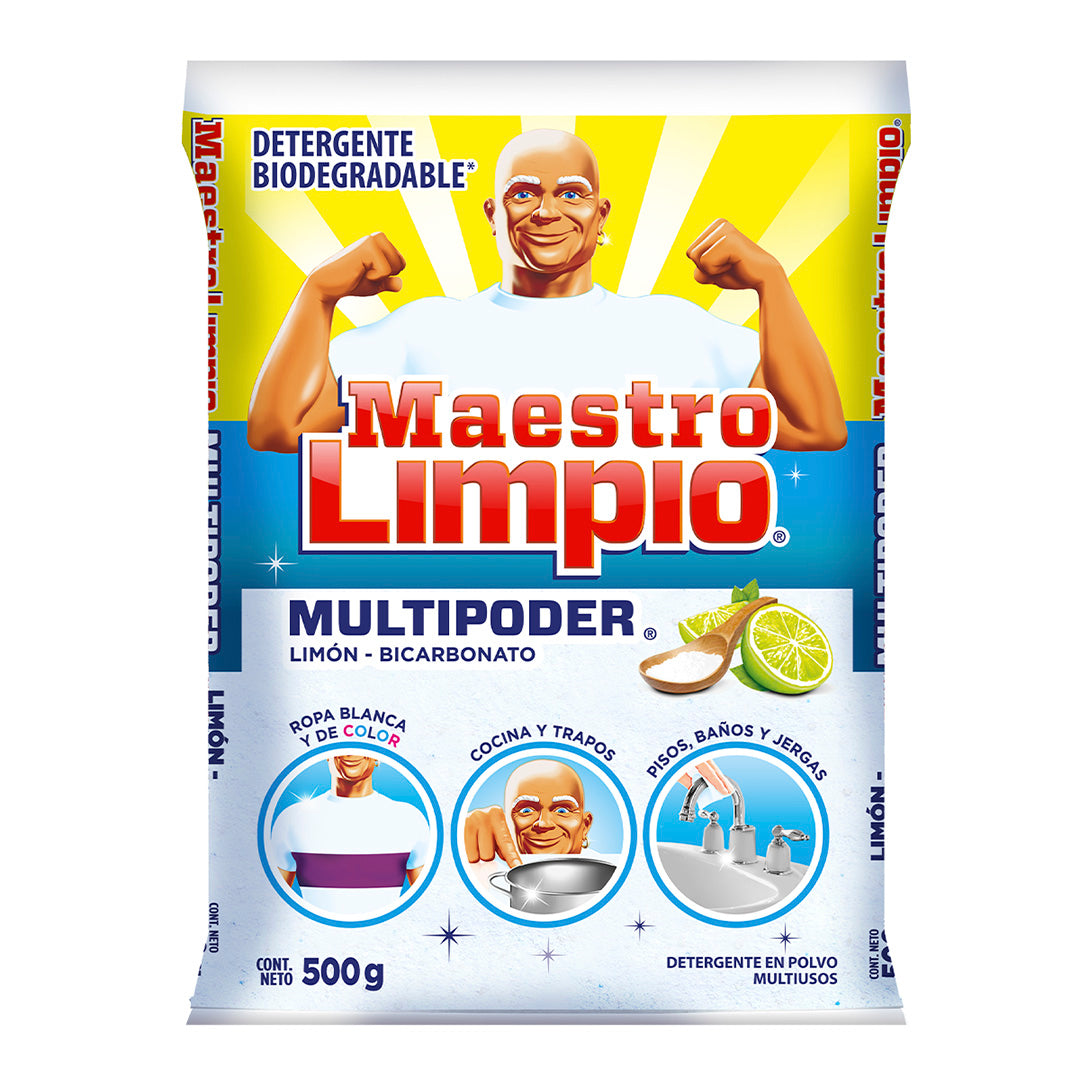 Detergente en Polvo Multiusos Maestro Limpio 500gr