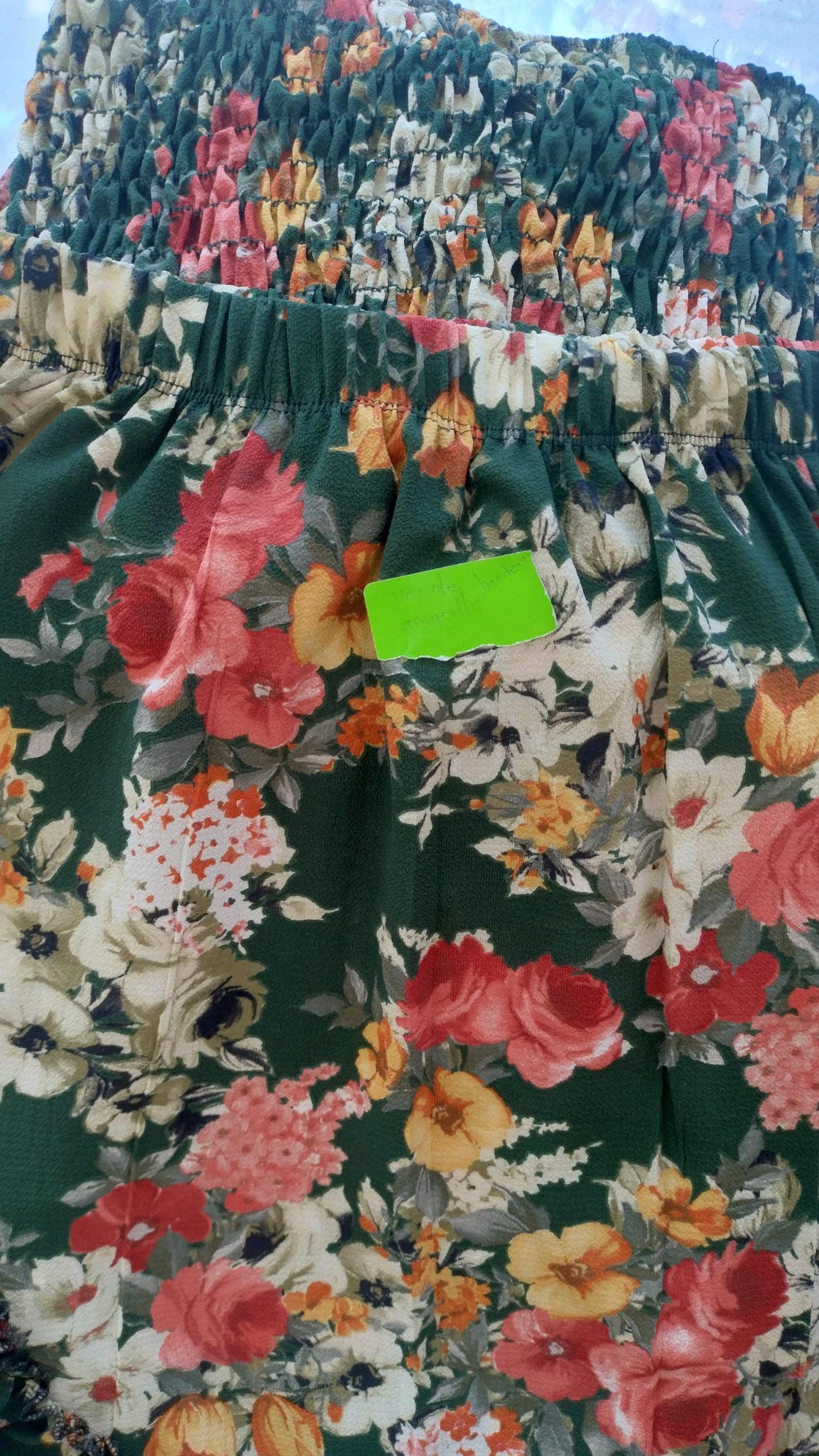 Conjunto de Top Corto Fruncido y Falda para Dama, color Verde Bandera