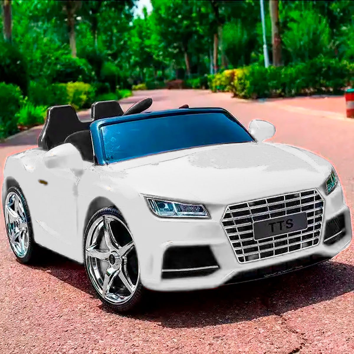 Carrito Eléctrico Deportivo TTS color Blanco para Niños