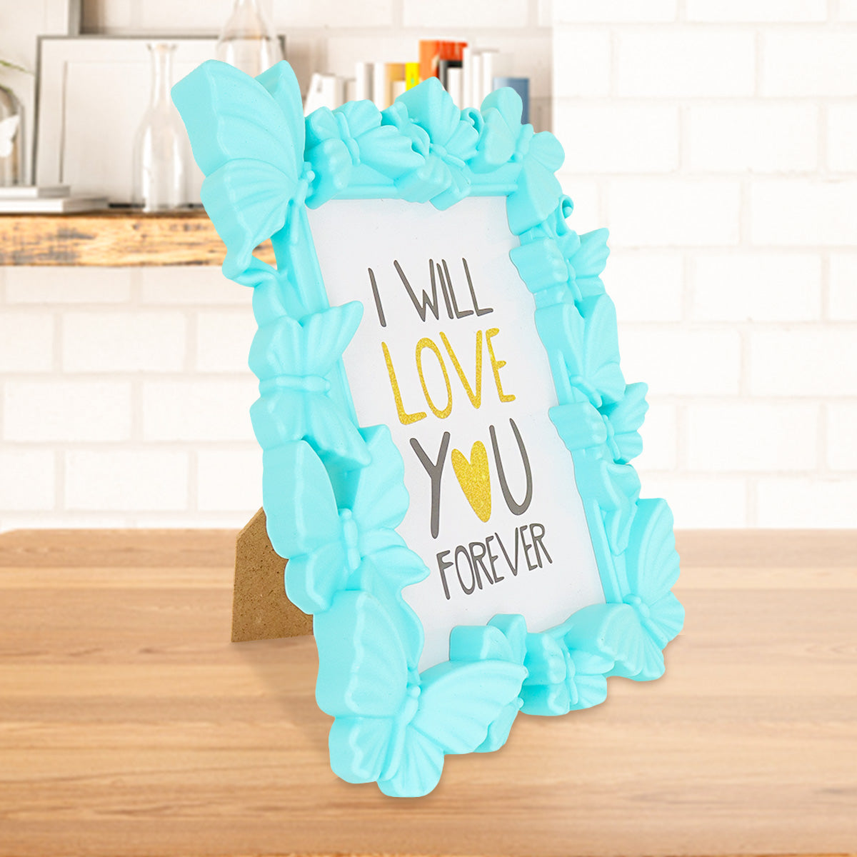 Portarretratos con Diseño de Mariposas color Esmeralda 10x15cm