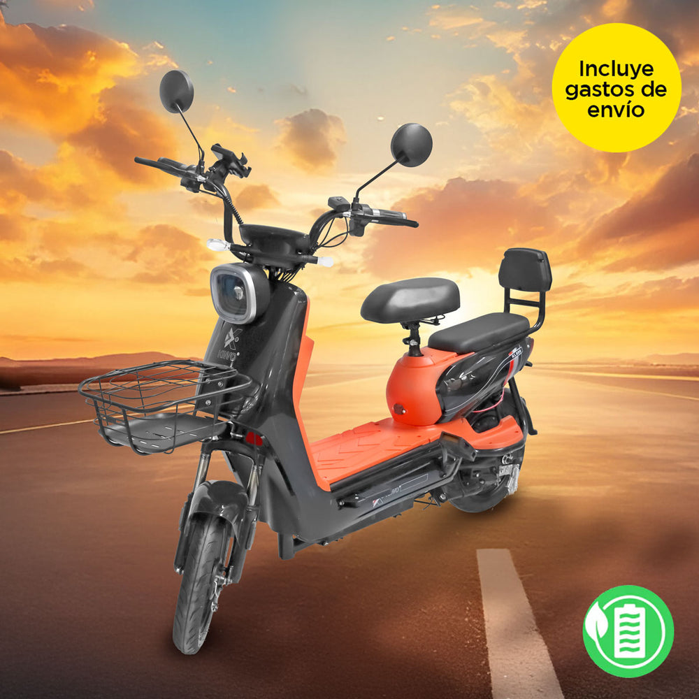 Bicicleta Eléctrica Negro con Naranja Kiwo KL 800