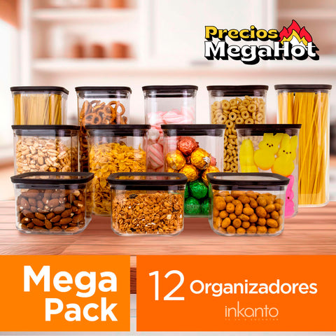 Mega Pack de 12 Contenedores de Plástico Inkanto