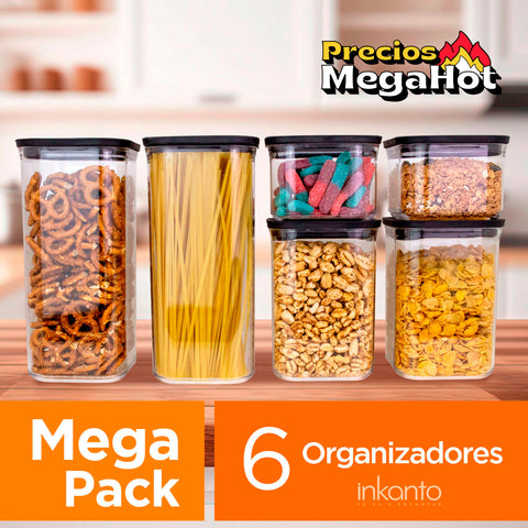Mega Pack de 6 Contenedores de Plástico Inkanto
