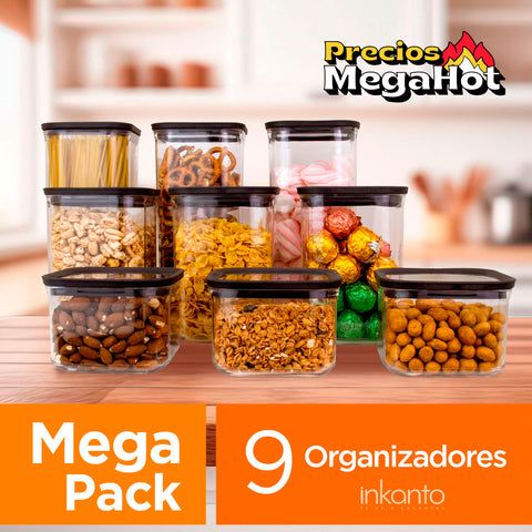 Mega Pack de 9 Contenedores de Plástico Inkanto