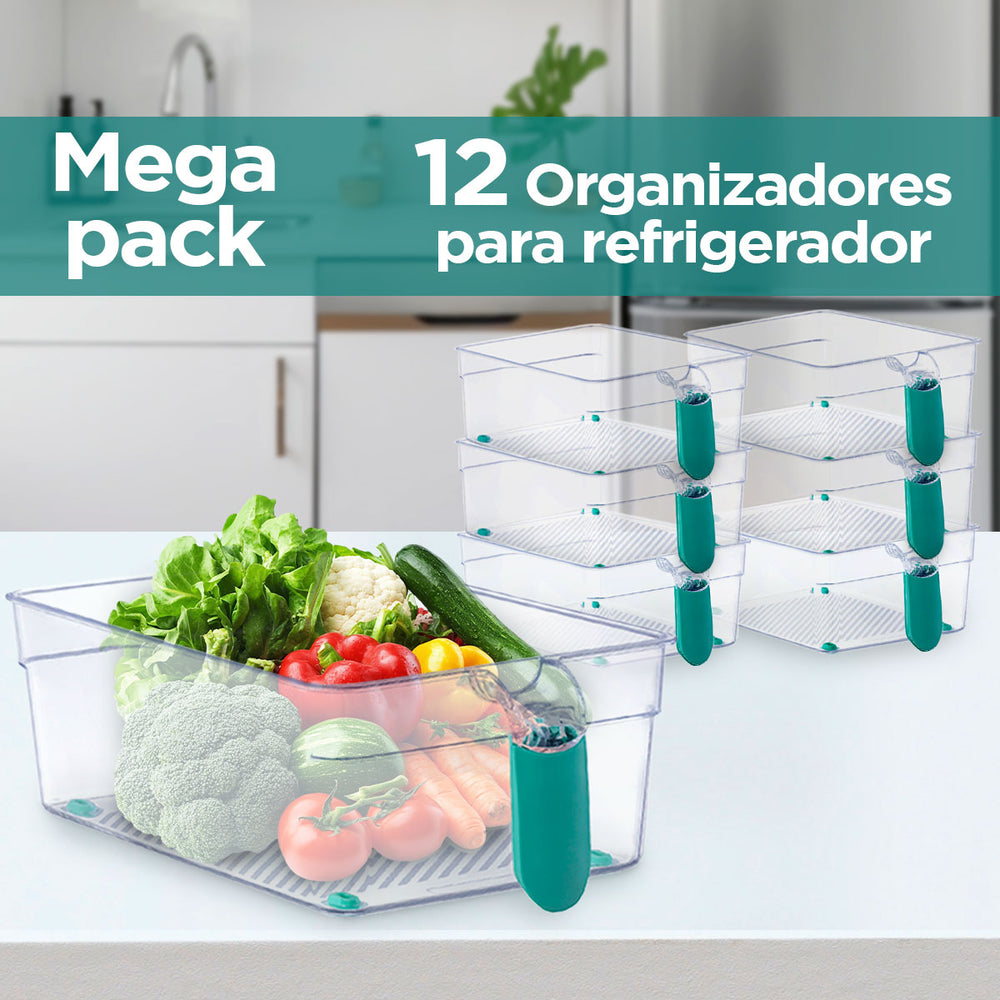 Mega Pack Organizadores Refrigerador, 12 pzas