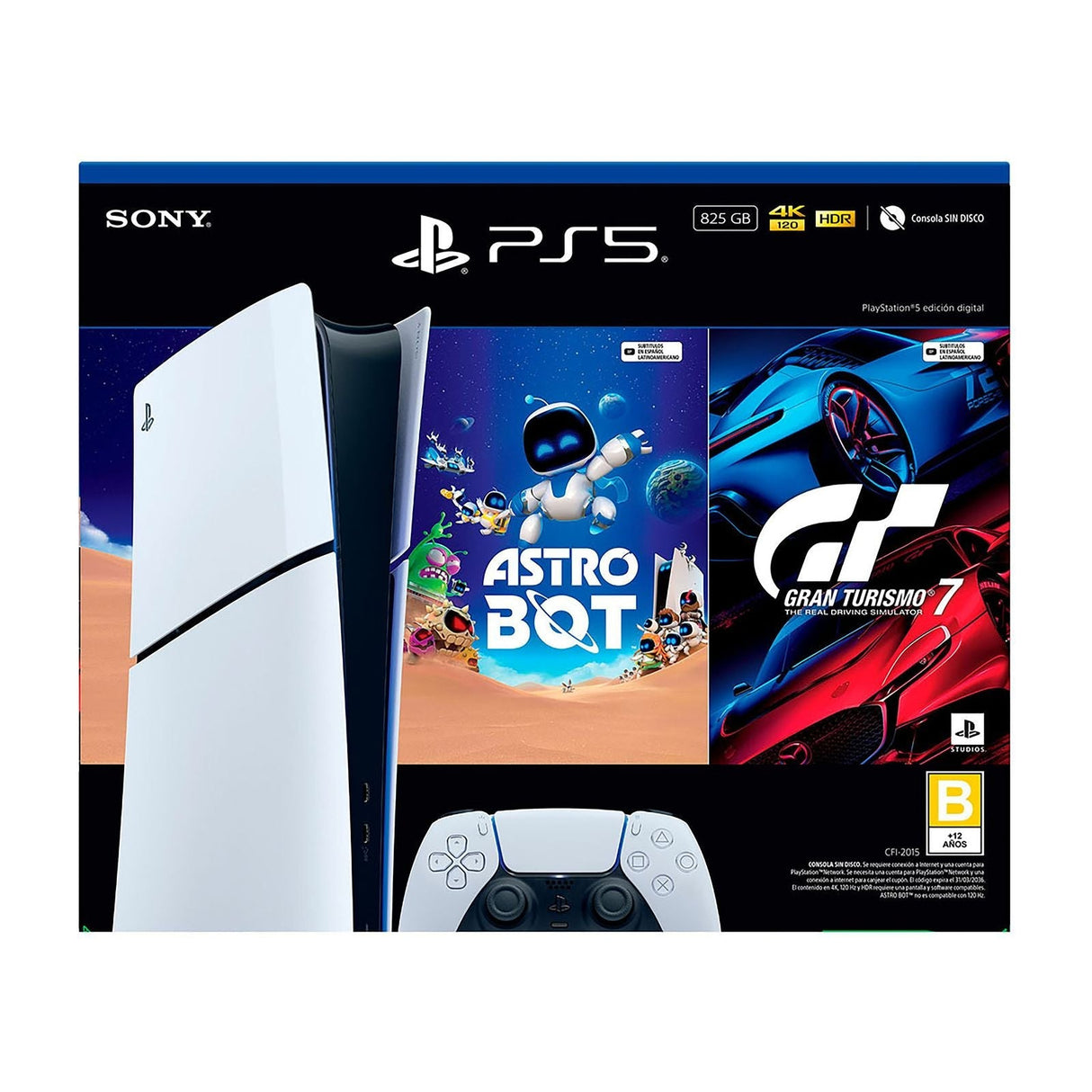 PlayStation 5 Edición Digital 825Gb Bundle Astro Bot + GT7