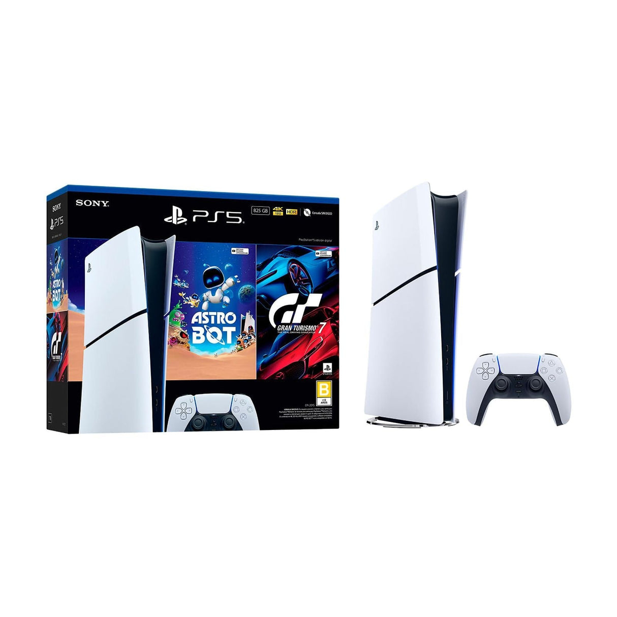PlayStation 5 Edición Digital 825Gb Bundle Astro Bot + GT7