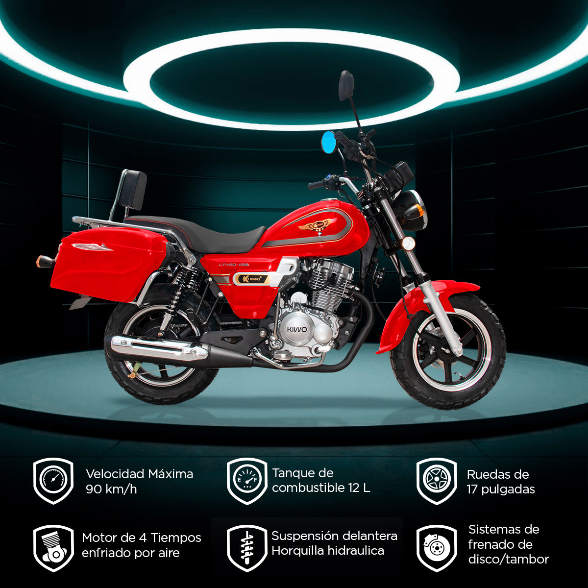 Motocicleta Kiwo 150 2025, color Rojo