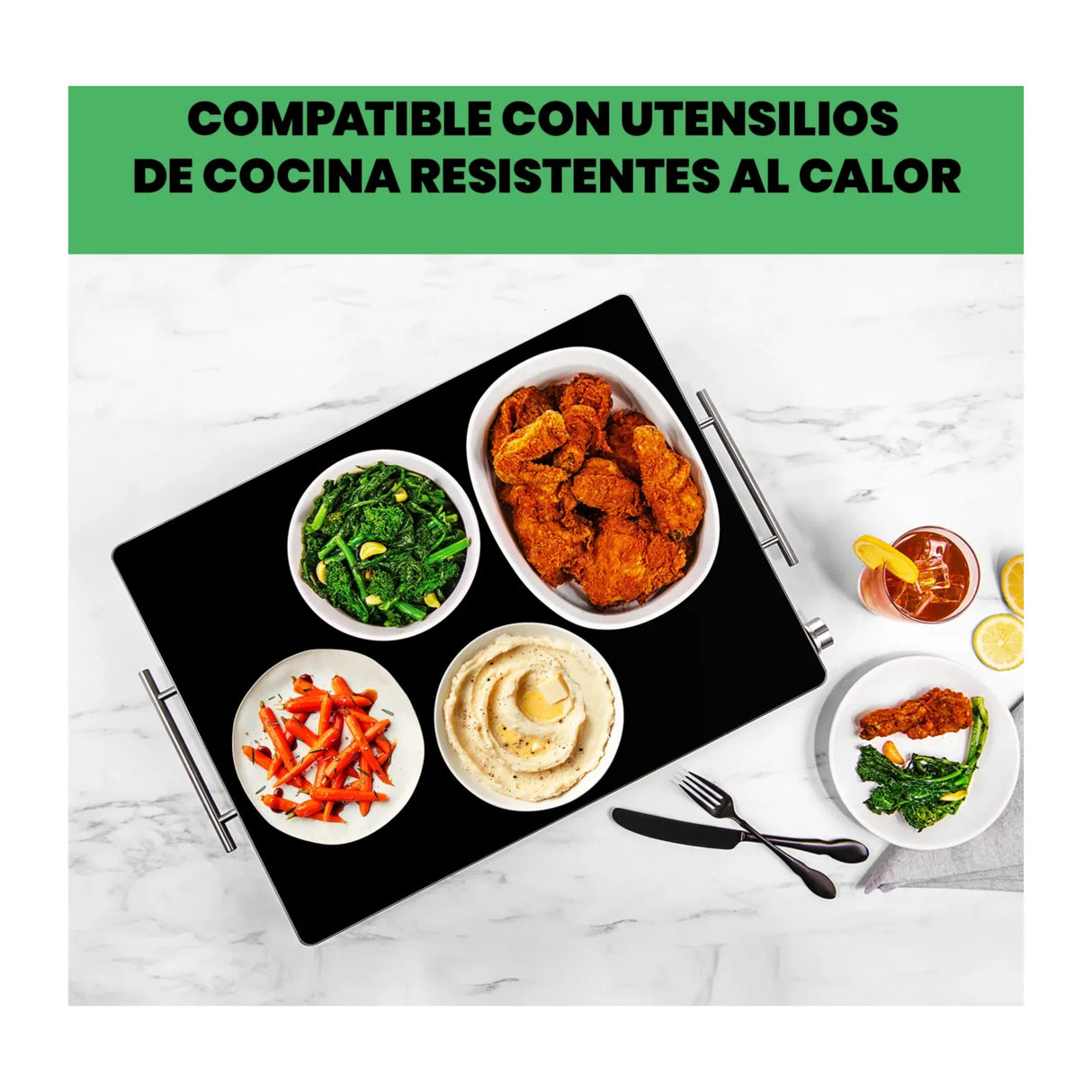 Bandeja de Calentamiento Chefman Tamaño Familiar RJ22-BLACK-TC