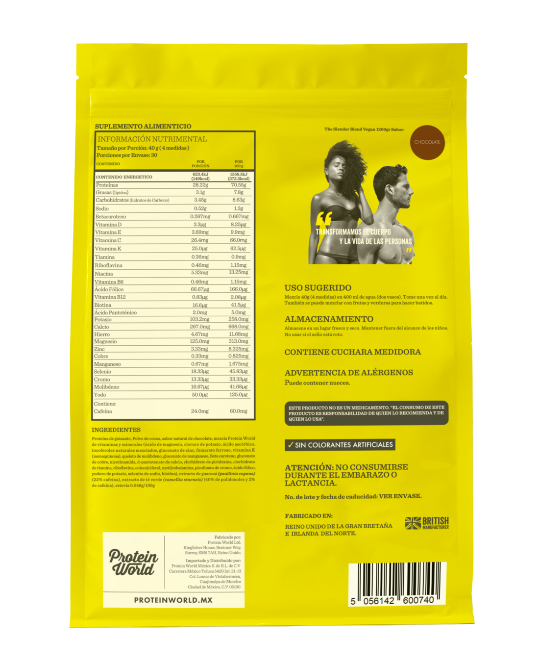 The Vegan Blend: Chocolate - 1.2 kg + SHAKER GRATIS