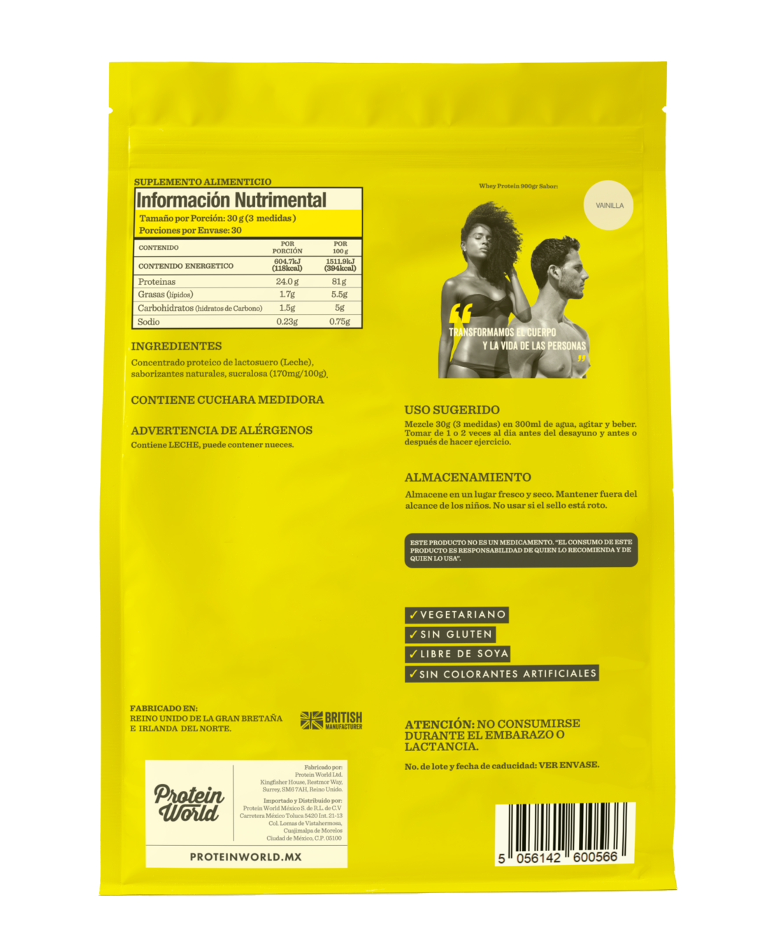 Whey Protein Concentrate: Vainilla - 900g