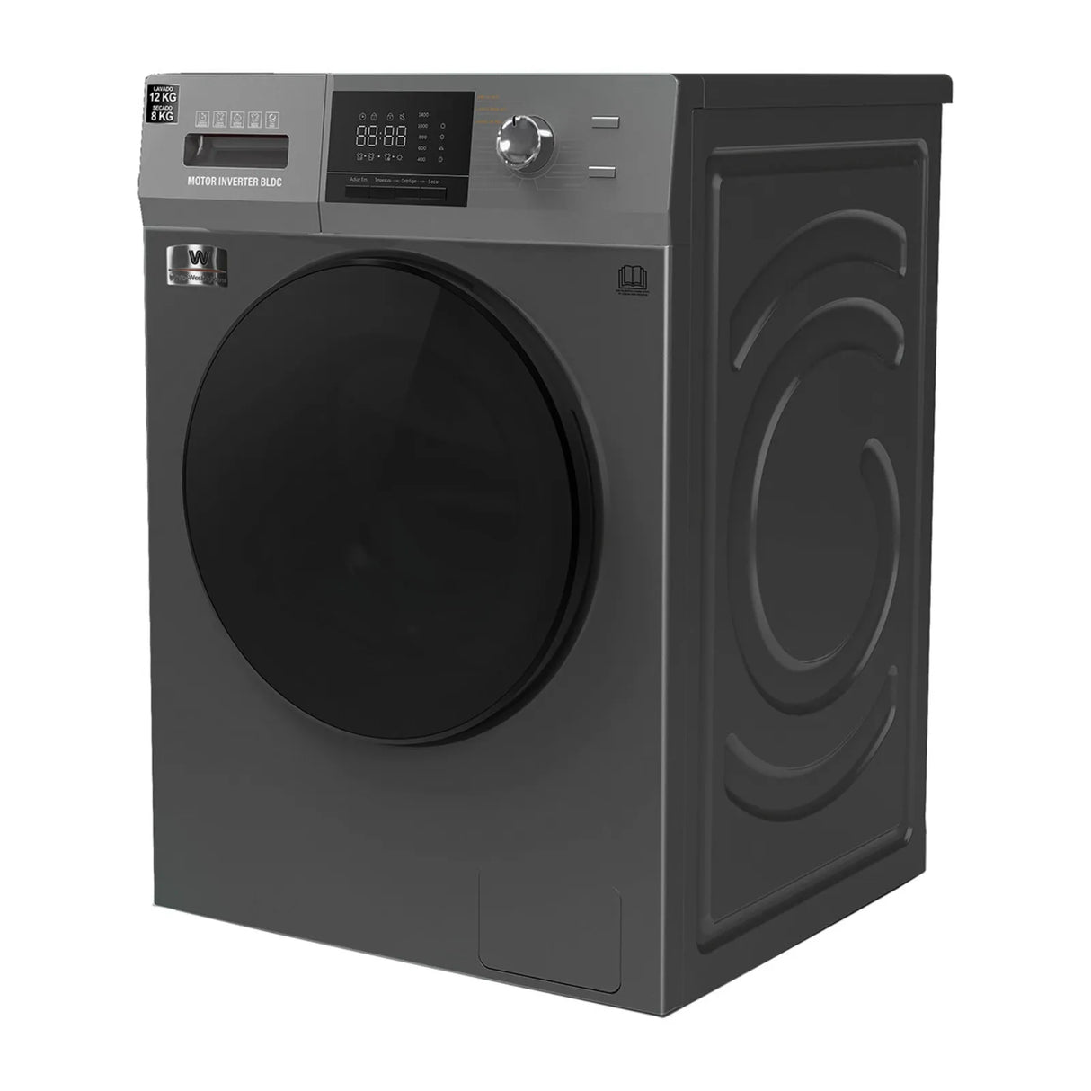 Lavasecadora White Westinghouse 12/8 Kilos Inverter Carga Frontal Gris WWCFL14303AWD
