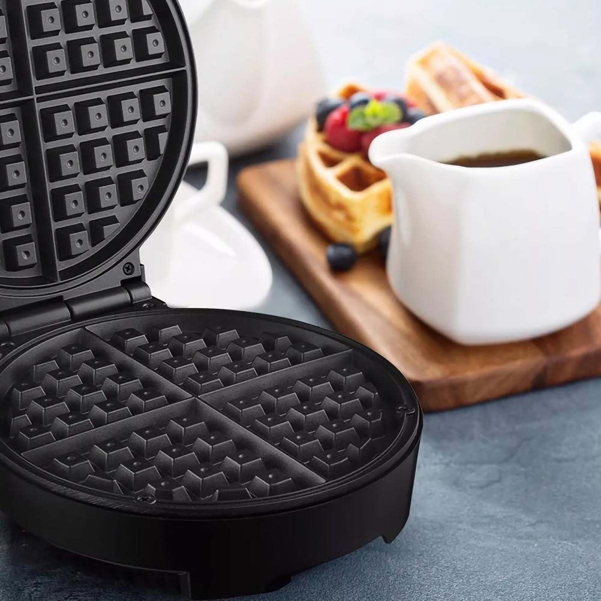 Wafflera Belga Masterchef Flash Cook 4 Rebanadas MK-WM-1CBLACK