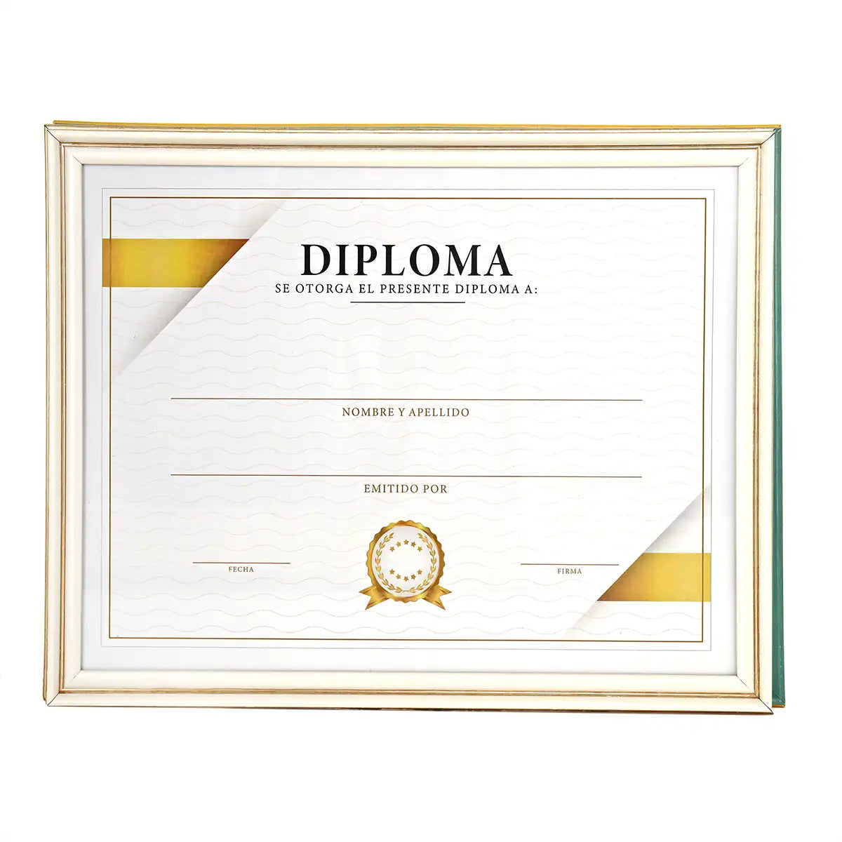 Porta Documento, Color Beige y Blanco