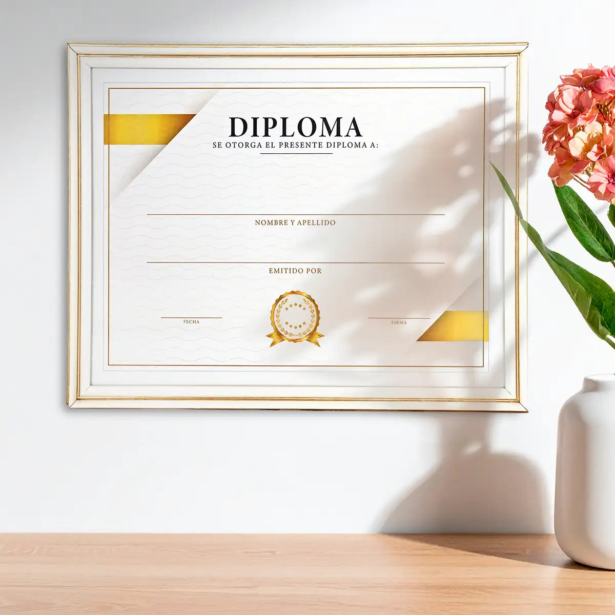 Porta Documento, Color Beige y Blanco