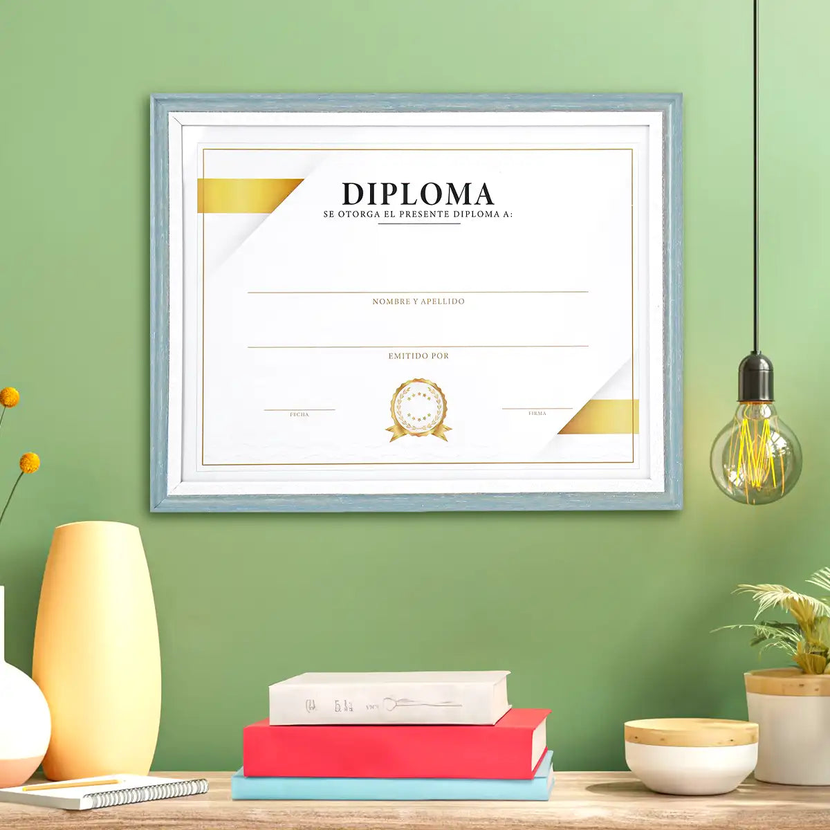 Porta Documento, Marco Color Menta