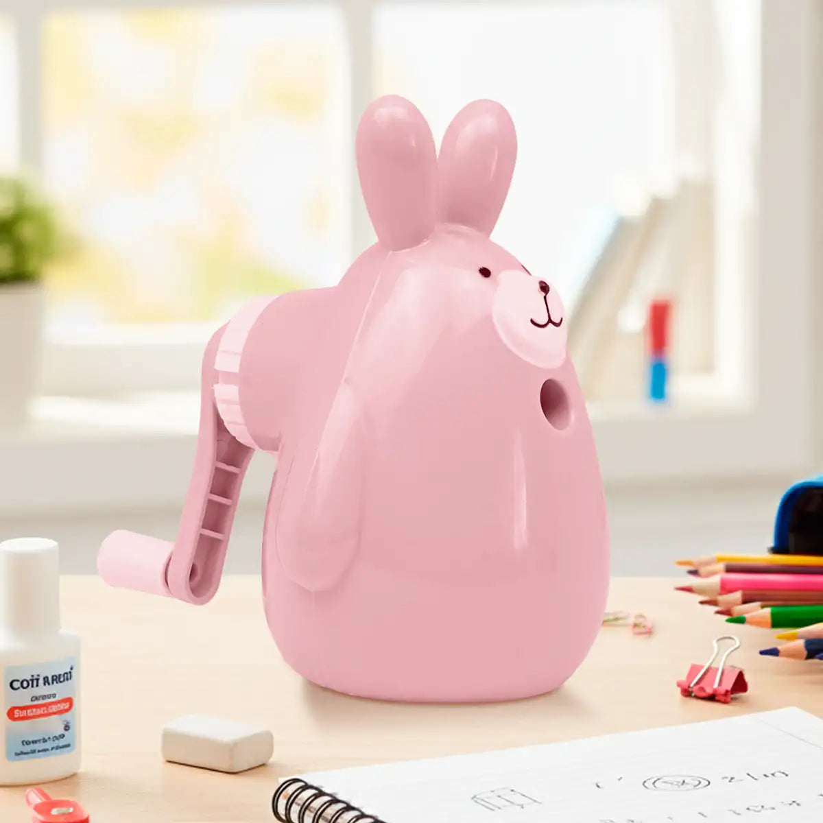 Sacapuntas en Forma de Conejo, Color Rosa