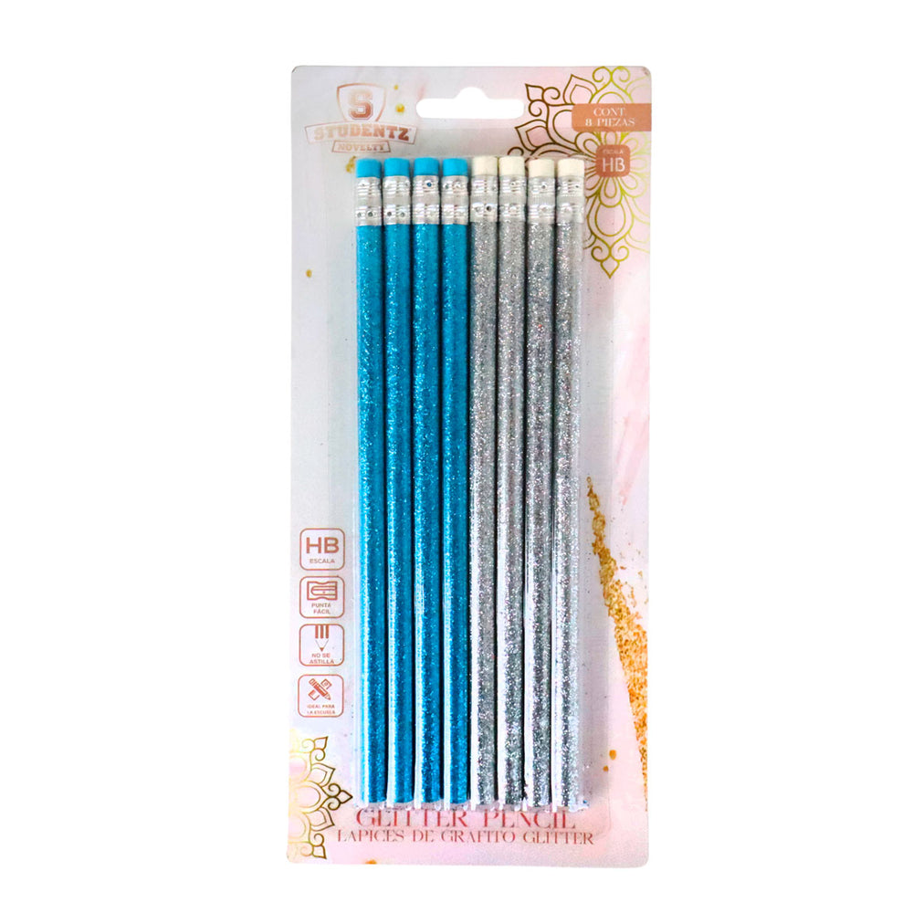 Lápices Glitter, 8 pzas