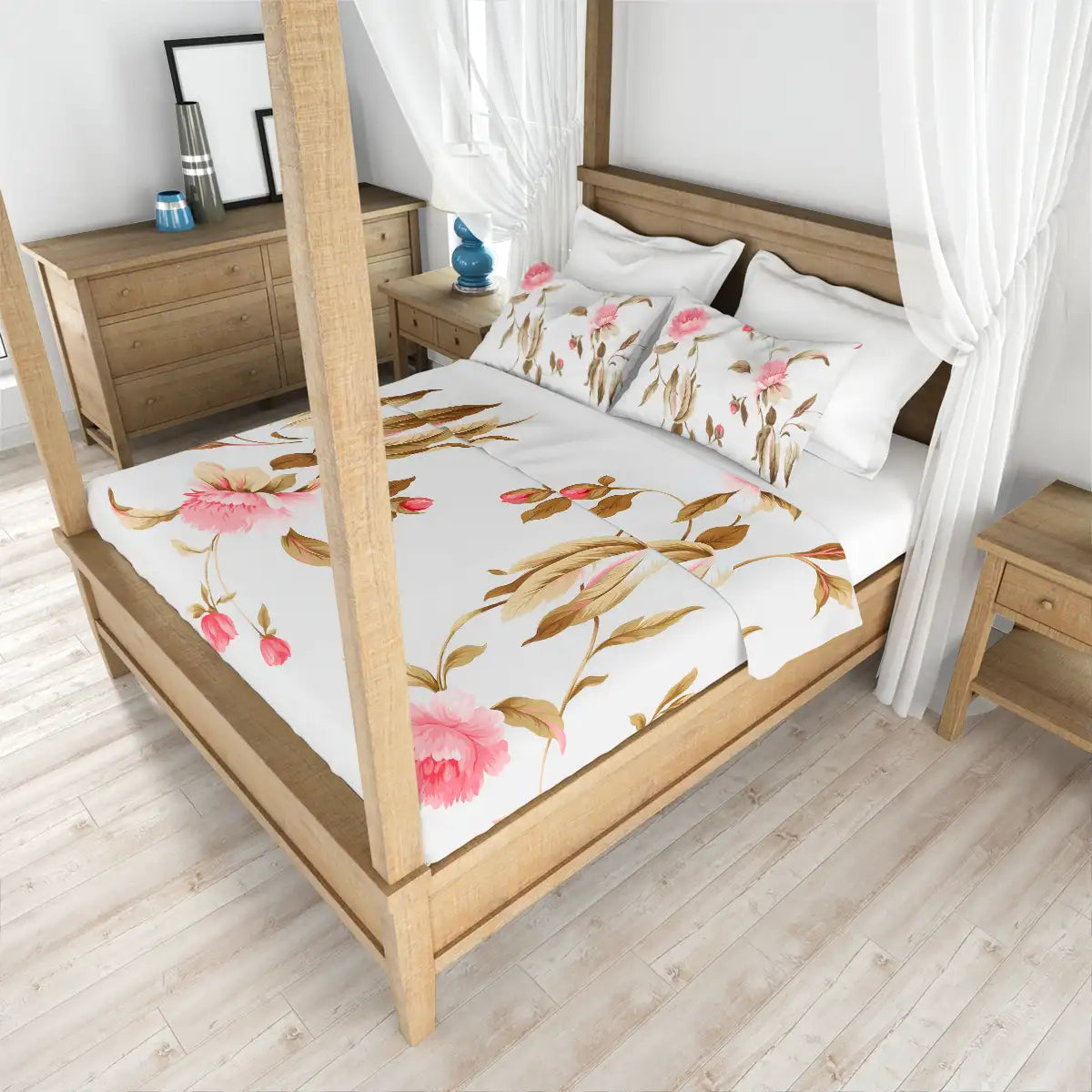 Juego de Sábanas Matrimoniales, Diseño Flores