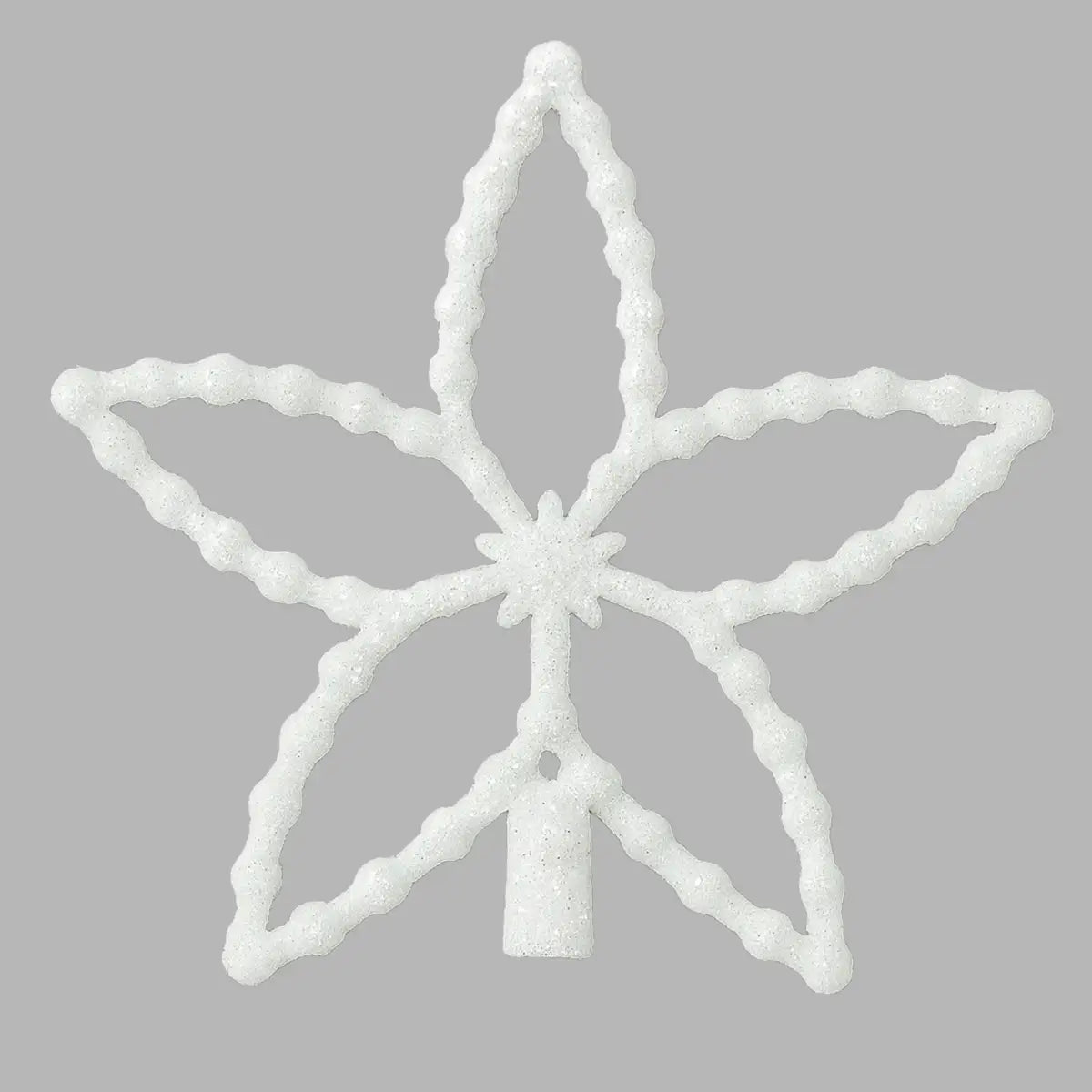 Flores, Ornamento Navideño con Glitter, Color Blanco