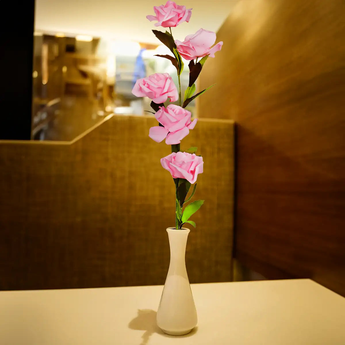 Vara con Flor Artificial, Color Rosa