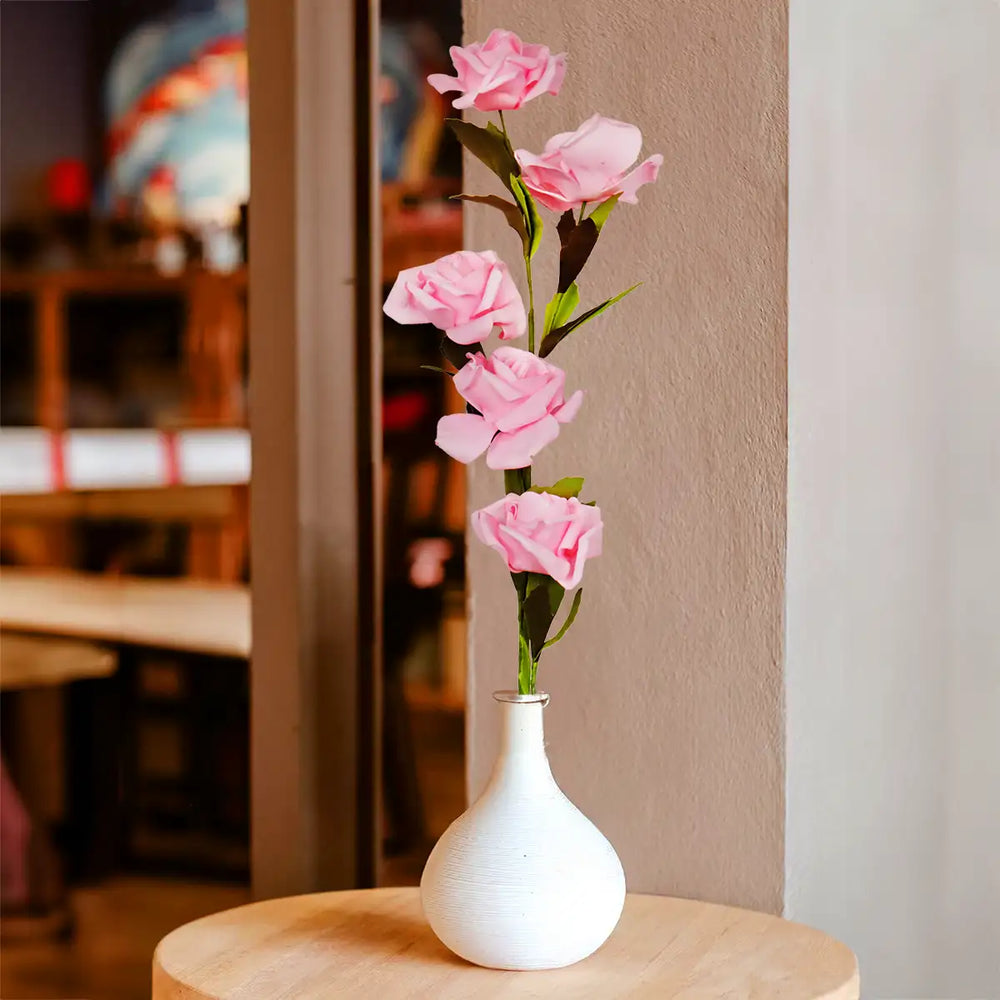 Vara con Flor Artificial, Color Rosa