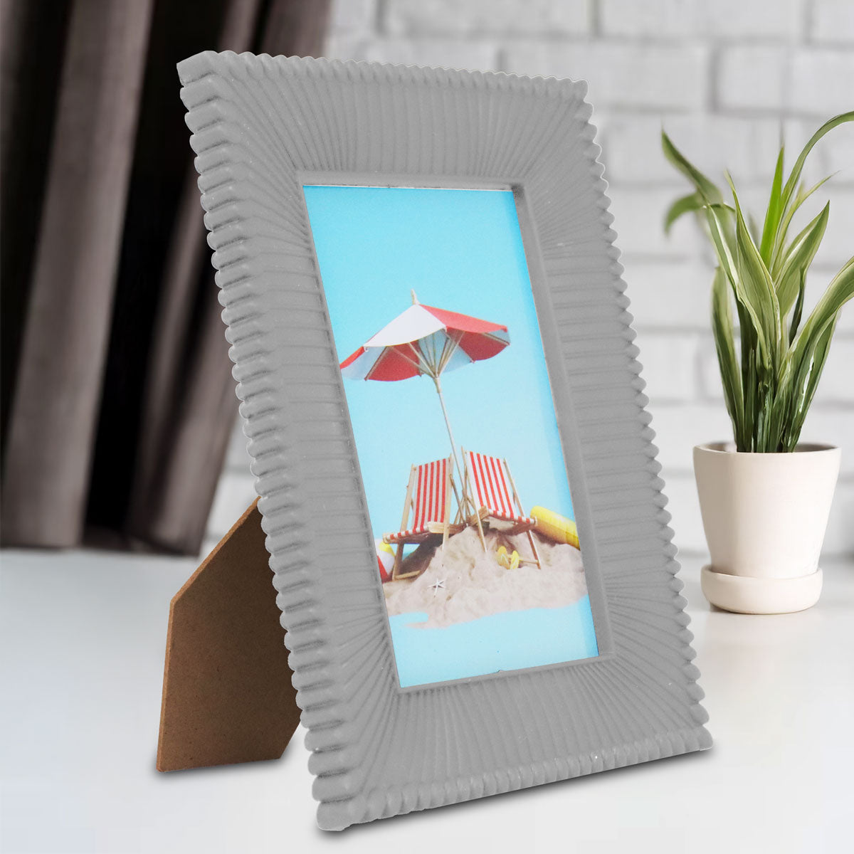 Portarretrato Concha, Color Gris, 12x17cm