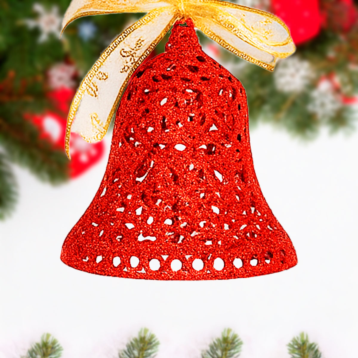 Campana Jumbo, Ornamento Navideño, Color Rojo