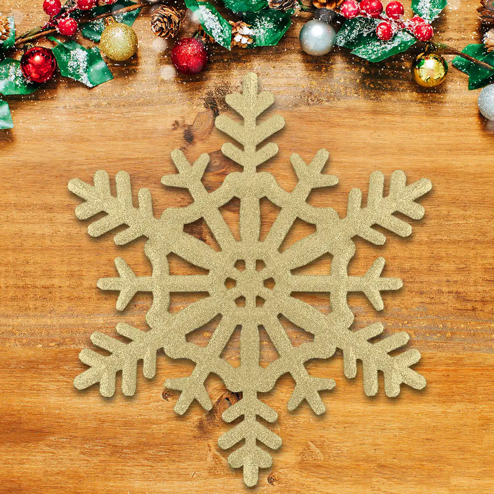 Copo de Nieve Jumbo con Glitter, Color Oro