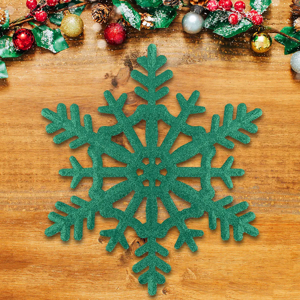 Copo de Nieve Jumbo con Glitter, Color Verde